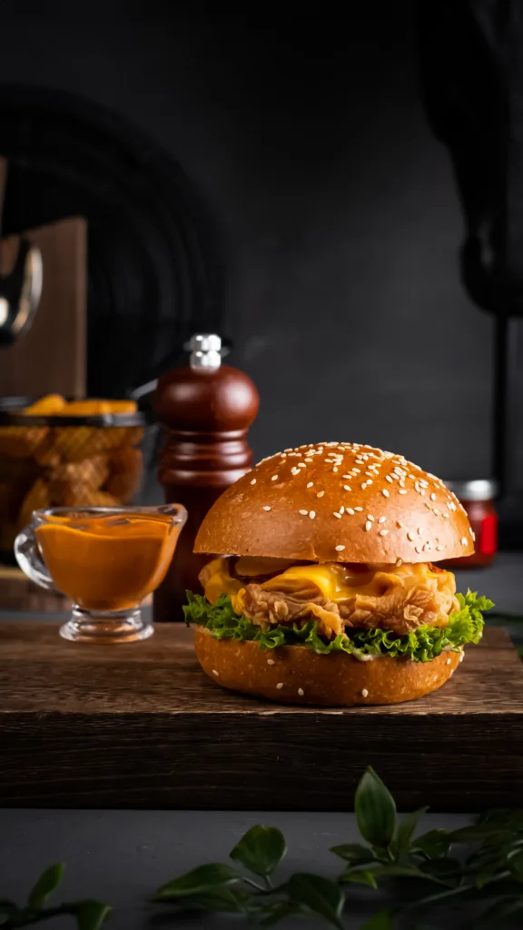 Strawberry tart and gourmet burger – product photography for food brands in Dubai